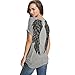 Womens Summer Fashion Angel Wing Loose Tops Short Sleeve T-Shirt Women Clothing(XL,Gray)