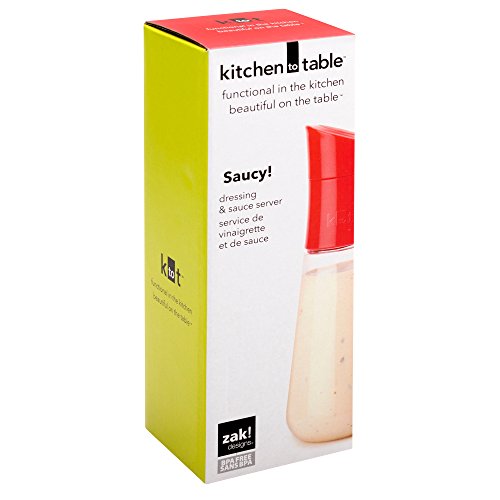 Zak Designs Kitchen to Table Salad Dressing Container, Red - Thumbnail 2