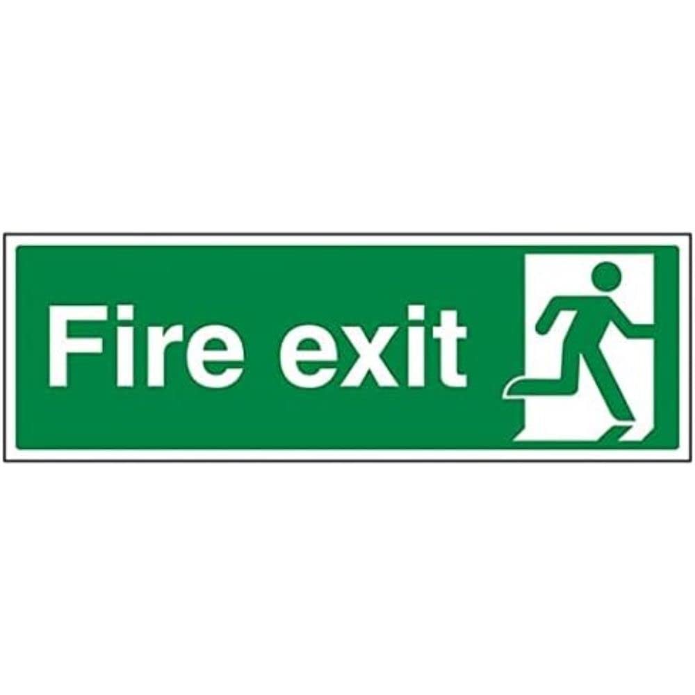 V Safety Eco Friendly Fire Exit - Final Fire Exit Man Right - 300 x 100 mm Safety Sign