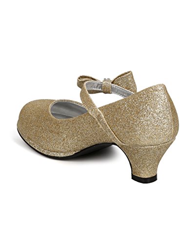 image for Little Angel Tasha-685E Glitter Bow Mary Jane Pump (Toddler/Little Gir