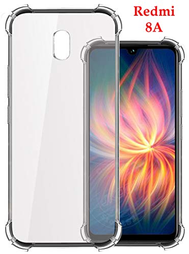 Jkobi Silicon Flexible Shockproof Corner TPU Back Case Cover for Xiaomi Mi Redmi 8A -Transparent