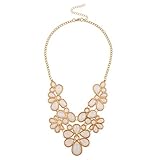 Lux Accessories Ivory Floral Statement N necklace