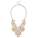 Lux Accessories Ivory Floral Statement N necklace