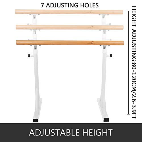 Popsport Ballet Bar Portable 5FT Adjustable Barre Stretch Dance Bar Ballet Barre for Dancing Stretching（5FT White） - Thumbnail 2