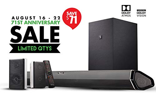 Nakamichi Shockwafe Pro 7.1.4Ch 600W Soundbar System with Dolby Atmos, Dolby Vision, 8″ Subwoofer (Wireless) & Two 2-Way Rear Speakers