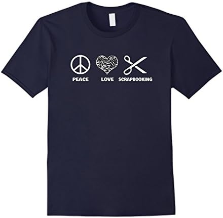 Men's Peace Love Scrapbooking Funny Scrapbook T-Shirt 3XL Navy
