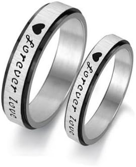 Superior Trade Fashion Jewelry Heart Forever Love Ring Couples Engagement Stainless Steel Finger Ring Bands,Men
