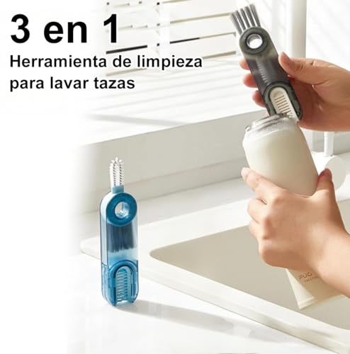 9 Piezas Cepillos de Limpieza para Botellas, Cepillo para Lavar Botellas Multifunción con Orificio para Colgar, Cepillo de Tubo de Pajitas de Nylon para Botella, Biberones, Termos,Tarros,Tapones-Negro
