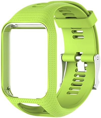 Pinkashop WristBand for TomTom Runner 2 3/Spark/Spark 3/Golfer 2/Adventurer, Replacement Silicone Band Strap Accessory with Screen Protectors (Lime Green)