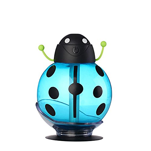 Miklan USB Humidifier Ultrasonic Blue LED 400ml Mini Humidifiers Desktop Night Lights for Office Desk Bedroom Living Room - Cute Beatles Shape