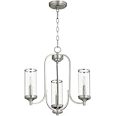 Quorum International Collins 3-LT Chandelier - Satin Nickel - 6044-3-65, Silver
