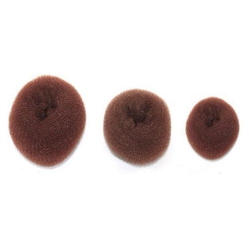 Bombshell 3 Pieces Hair Chignon Donut Bun Maker (1 Large,1 Medium,1 Small) (Brown)