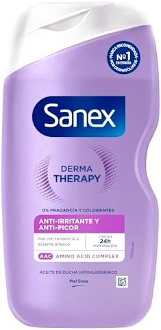 Derma Therapy Óleo Anti-Irritativo e Anti-Comichão para Banho, 6 x 425ml| Óleo de duche para pele com comichão | Para pele propensa a eczema atópico | Complexo de Aminoácidos com Ómega-3