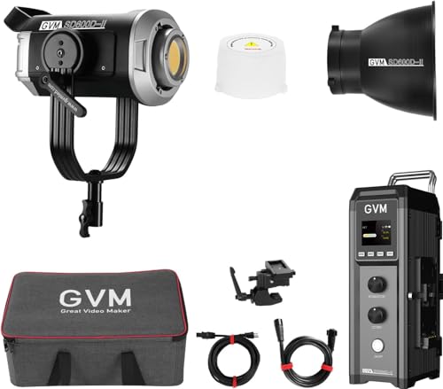 GVM 600W Bi-Color COB LED Video Light with APP/DMX Control, 2700K to 7500K, 128000Lux/1m, Continuous Photography for Studio, Film, Video Recording, Youtube, Photo Light CRI97+