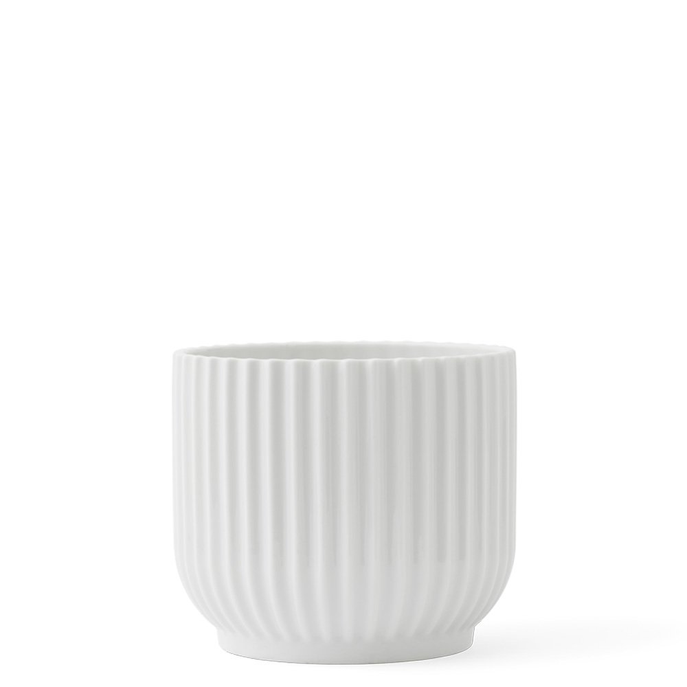 DANMARK LYNGBY Flower Pot, Porcelain, White, 16.9x16.9x13.6