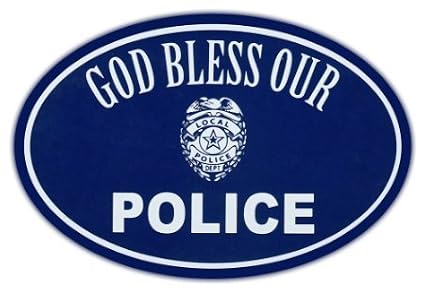 Amazoncom Oval Car Sticker God Bless Police Support - 