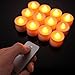 Midafon 12 Pcs Remote Control LED Flameless Candles Votive Candles Flickering Tealight Candles Battery Operated with Remote