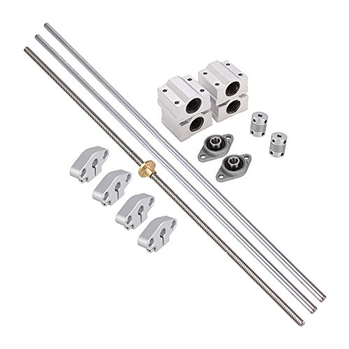 CNBTR 500mm Vertical Optical Axis & 8mm Lead Screw Dual Rail Shaft Support Pillow Block Bearings & Flexible Shaft Coupling Set of 15