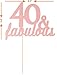 40th Birthday Decorations Women, 40th Birthday Tiara/Crown, 40th Birthday Sash, Pink Glittery Cheers to 40 Years Banner, 40 and Fabulous Cake Topper, 40th Birthday Party Supplies (Pink)