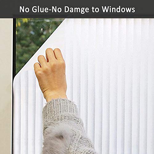Mikomer Privacy Blinds Window Film,Stained Glass Door Film,Static Cling Window Tint,Heat Control Anti UV Removal Window Cling for Office and Home,17.7 inches by 78.7 inches