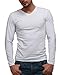 DAVID ARCHY Men's V-Neck Long Sleeve Cotton Top Tees Undershirt T-Shirt