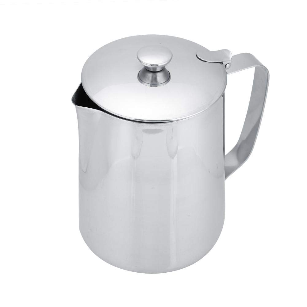 Photo 1 of Stainless Steel Coffee Cup Mug Milk Frothing Pitcher Jug with Lid for Latte Coffee Art for Office Kitchen(2000mL)