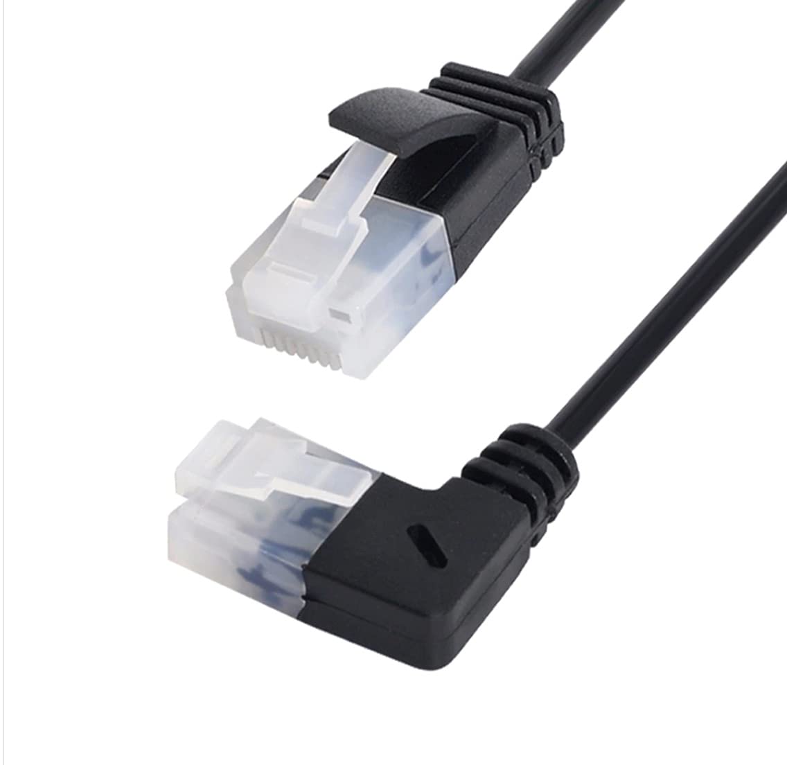 INNOV8 Ultra Slim Cat6 Ethernet Cable, Up Angle UTP Network Patch Lan Connector for Laptop Router TV BOX - 5m (Left Angle)