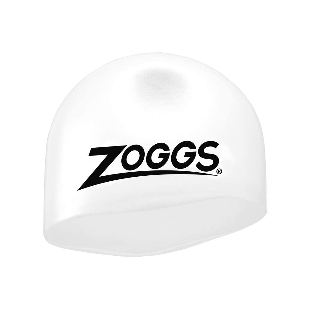Zoggs OWD Silicone Cap Swim Cap, Adult Unisex, White (White), One Size