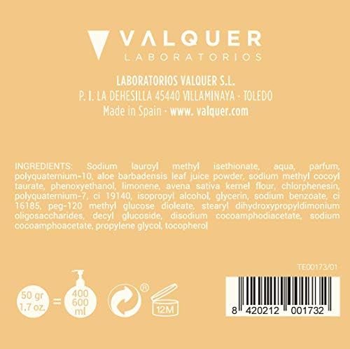 Valquer Champú Solido Sunset Fórmula Zero para Toda la Familia. Repara, Nutre y Suaviza Consiguiendo un Pelo Cuidado, con Avena y Aloe Vera. Vegano y Natural. 50 g.