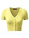 JJ Perfection Women's Button Down Short Sleeve V-Neck Bolero Cropped Cardigan