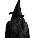 Mltao Witch Mask with Headcloth and Wig, Latex Woman Mask Halloween Old Witch Costume Dress up Scary Witch Costumes Party Props