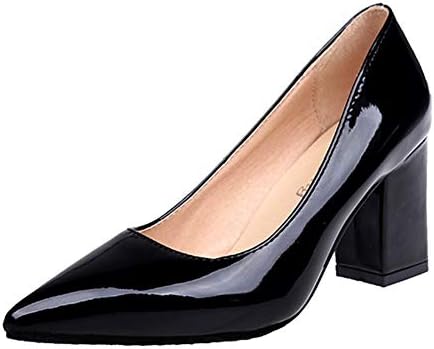 Women Patent Leather Low Heels Pointy Toe Comfortable Shoes for Party and Office by Lowprofile