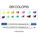 Dual Tip Watercolor Brush Markers Calligraphy Pens for Adult Coloring Books, Manga, Calligraphy, Hand Lettering, Bullet Journal, 28 Assorted Colors