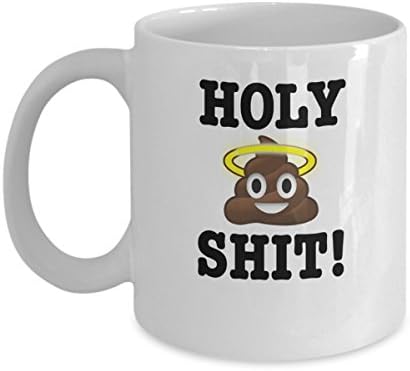 'HOLY SHT!'- Funny Coffee Mug - Exclamatory Breakfast Gift - White 11oz Ceramic Mug