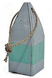 Wood Square Buoy Rope Light Blue Aqua Float Bob Ocean Sea Nautical Tropical Home Decor Wall Art Hanging Bed Bath Pool Lake Deck