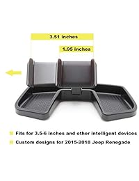 Matler - Soporte para teléfono móvil para coche GPS con rotación de 360 grados, caja de almacenamiento de plástico ABS, soporte portátil para Jeep Renegade 2015 2016 2017 2018