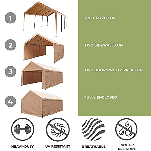 Abba Patio 12 x 20 ft Carport Extra Large Heavy Duty Carport with