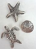 Antique Silver Sea Life Push Pins, Set of 15