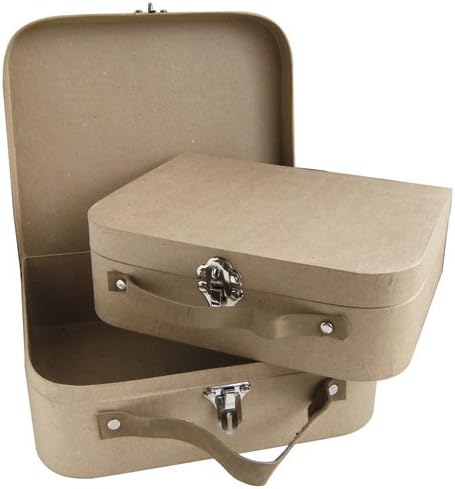 La Fourmi Set of 2 Papier maché suitcases 28x23x9,5cm