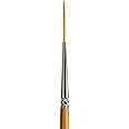 KINGART Premium Original Gold 9050-6/0 Script Liner Series Artist Brush, Golden Taklon Synthetic Hair, Short Handle, for Acrylic, Watercolor, Oil and Gouache Painting, Size 6/0