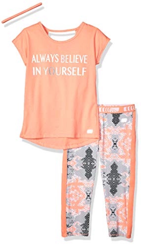 Marika Girls' Big Capri Sets with Headband, Coral Believe, 10/12