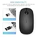 Wireless Mouse, Vive Comb 2.4G Slim Mute Portable Silent Computer Mice with USB Receiver and Type-C Adapter for Notebook, PC, Laptop, Computer, MacBook-Black