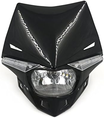 Black Motorcycle Dirt Bike Headlights Headlamp for KTM Kawasaki Honda Yamaha Suzuki Enduro