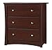 Storkcraft Crescent 3 Drawer Dresser (Espresso) – Baby and Kids Bedroom Organizer, Nursery Chest, Storage Dresser With Drawers, Universal Design