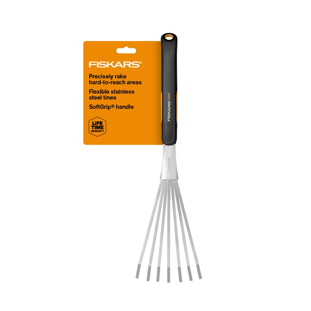 Fiskars 315520-1001 Xact Garden Rake, Steel