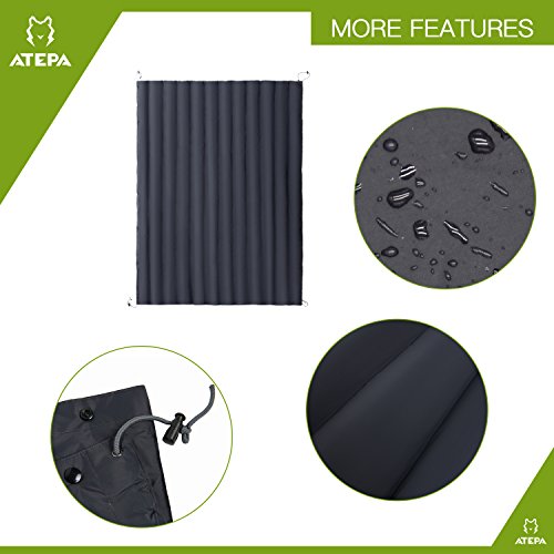ATEPA Down Camping Blanket, Lightweight Waterproof Outdoor&Indoor Blanket(1.1 lbs), 3-in-1 Wearable Travel Blanket, Cloak, Sleeping Bag,69 × 53 Inches,Black