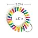 Wrist Coil Wrist Keychain Colorful Stretch Key Chain for Gym, Pool, ID Badge 5pcs