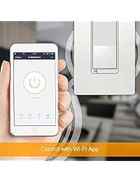 Interruptor de luz inteligente TOPGREENER, UL Listed, requiere alambre neutal, un poste o 3 vías, no requiere concentrador, funciona con  Alexa y  Assistant, TGWF15S, 2 unidades