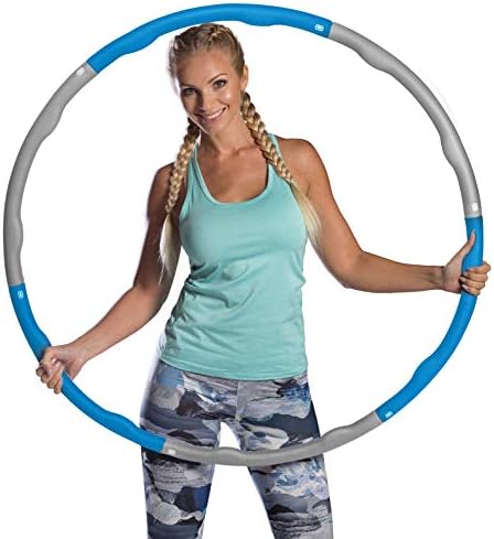 Azure 1.2kg Weighted Fitness Exercise Hula Hoop with Eco-Friendly Foam Padding, 100cm Diameter