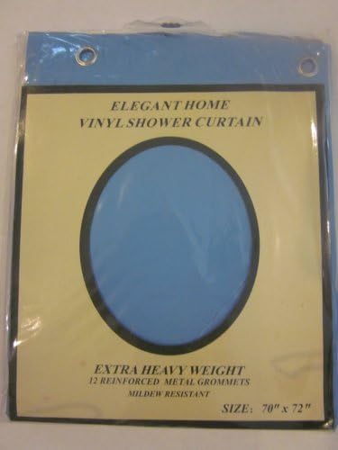 RL Plastics Extra Heavy Weight Vinyl Shower Curtain with Metal Grommets, Sky Blue